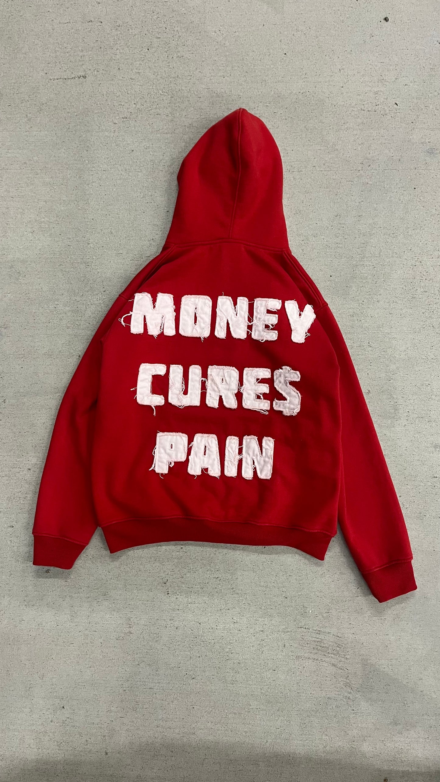 Red “Money Cures Pain” Hoodie
